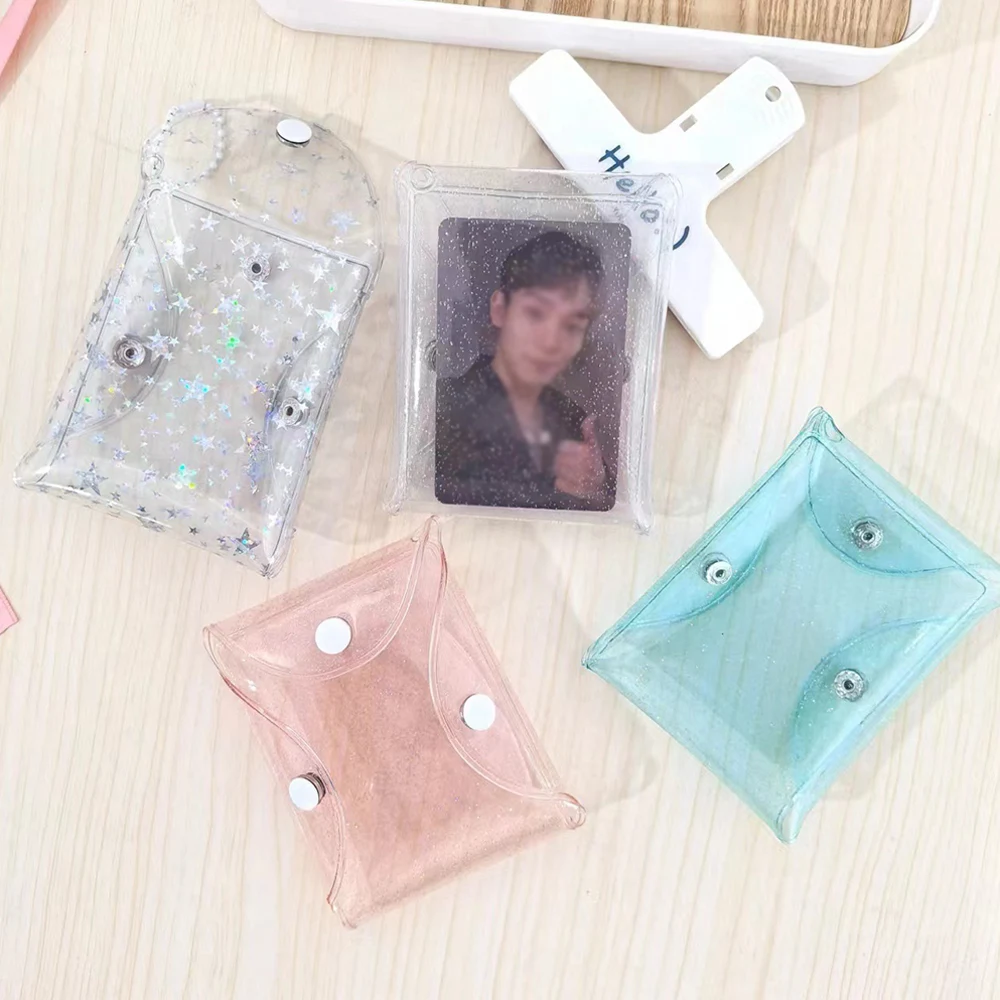 Fashion Transparent Waterproof Pvc Women Card Case Business Card Holder Men Credit Card Bag Id Card Mini Wallet Girls Coin Purse