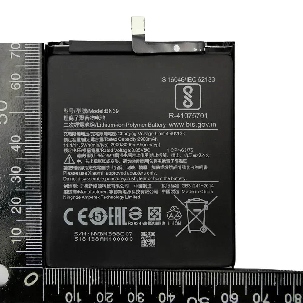 Rechargeable Mobile Phone Battery For Xiaomi Play, Smart Cell Phone Replacement, BN39, MiPlay, Mi Play, Original