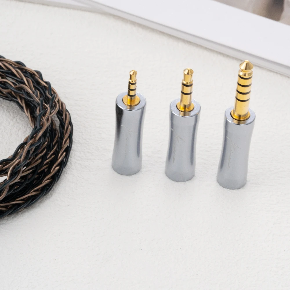 Nowy kabel modułowy do słuchawek Kinera Leyding, 8-żyłowy, posrebrzany miedziany z wtyczką 2.5/3.5/4.4mm, przewodowy zestaw słuchawkowy — zdjęcie produktu 4