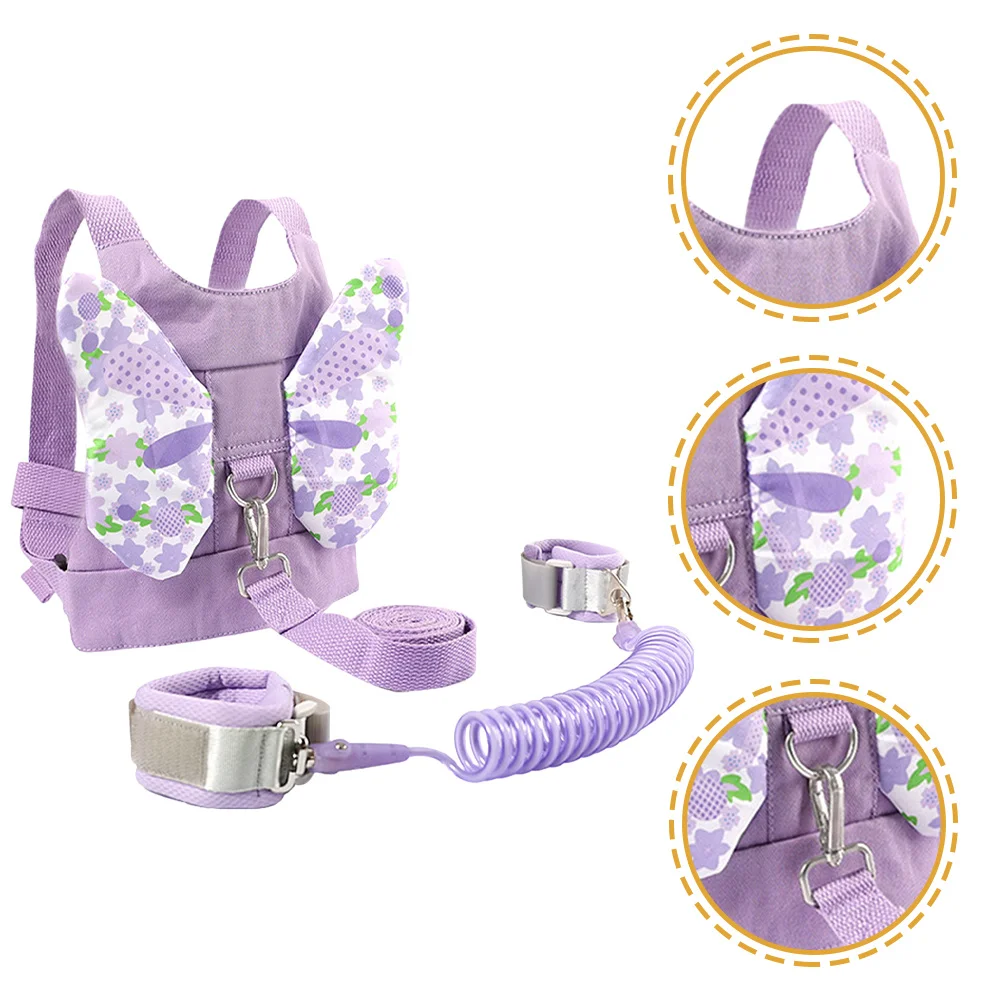 1 ensemble de boutons de poignet Anti-perte pour enfants, conception de papillons, harnais de sécurité réglable, sangle de marche pour bébé en plein air