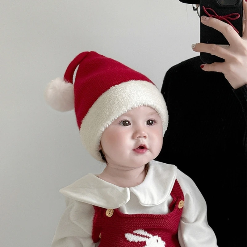 Newborn to 36 Months Infant Santa Christmas Costumes Accessories Festival Hat for 1 2 3 Years Old Winter Toddler Accessories