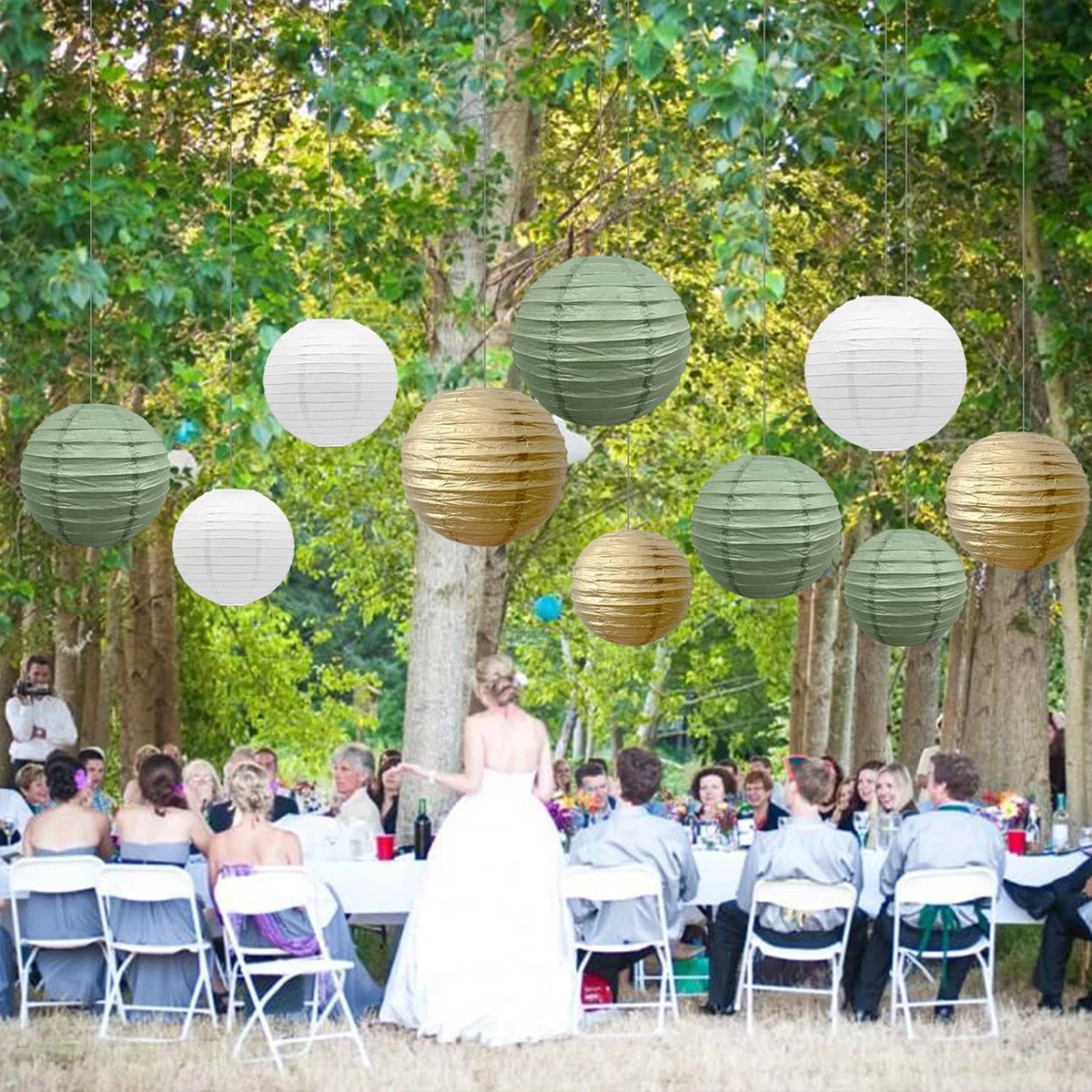 10PCS Paper Lantern Round Lamp Hanging Paper Lantern Decorations for Wedding Birthday Decorations