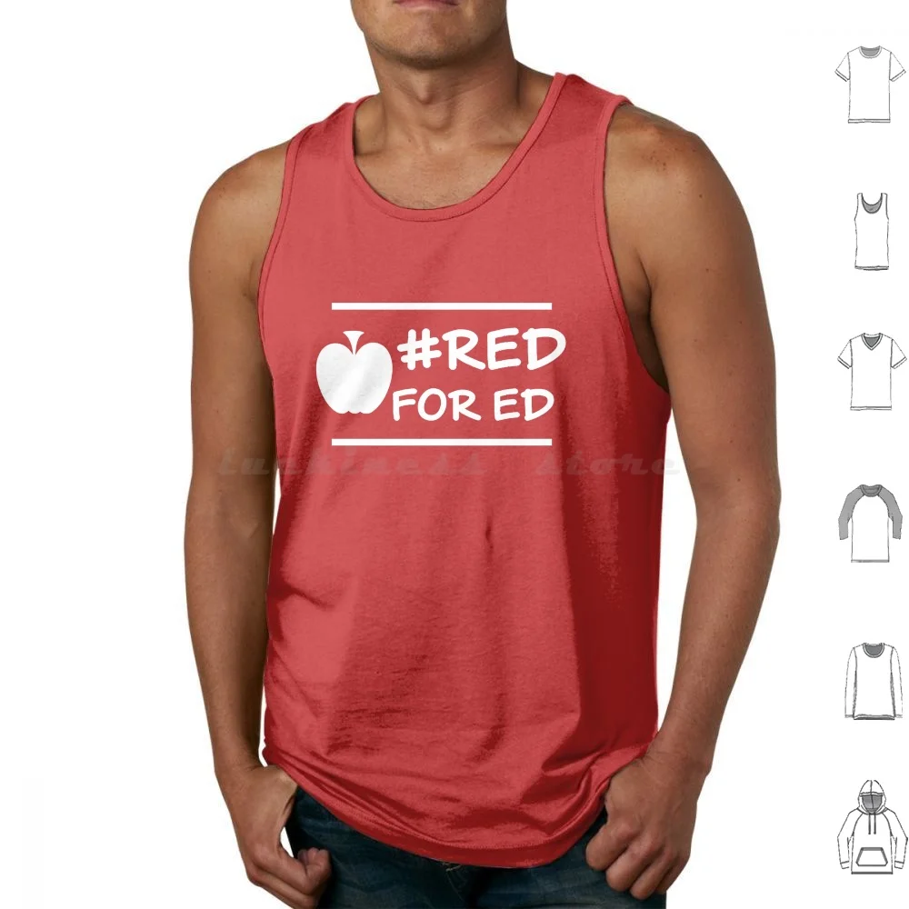 Redfored Smooth Tank Tops Print Cotton Redfored Ed Red For Ed Fund Our Future Cuts Hurt Kids Rally Red White School High