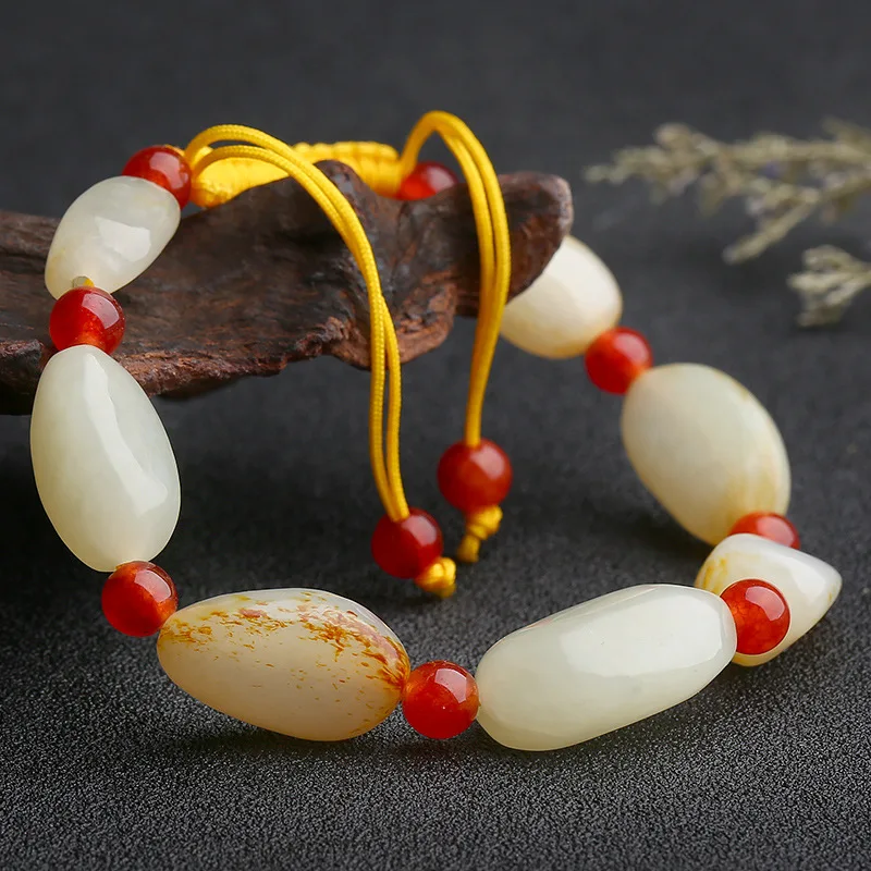 

Хэтянь нефритовый материал с кожей для мужчин и женщин жадеитовый браслет