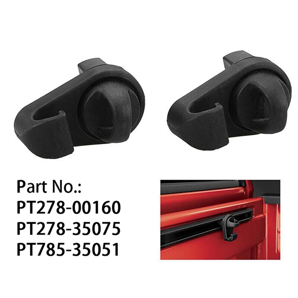 4Pcs Car Body Track Hook for Toyota Tacoma Tundra 2007-2022 Mini Tie Downs Deck Rail Bed