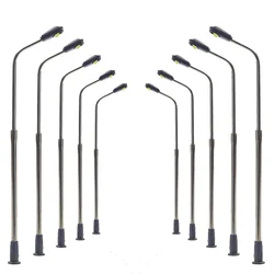 Evemodel 10pcs Model Railway Metal Street Light Lamps Z N TT HO Scale LED 3V Free Resistor Single Head