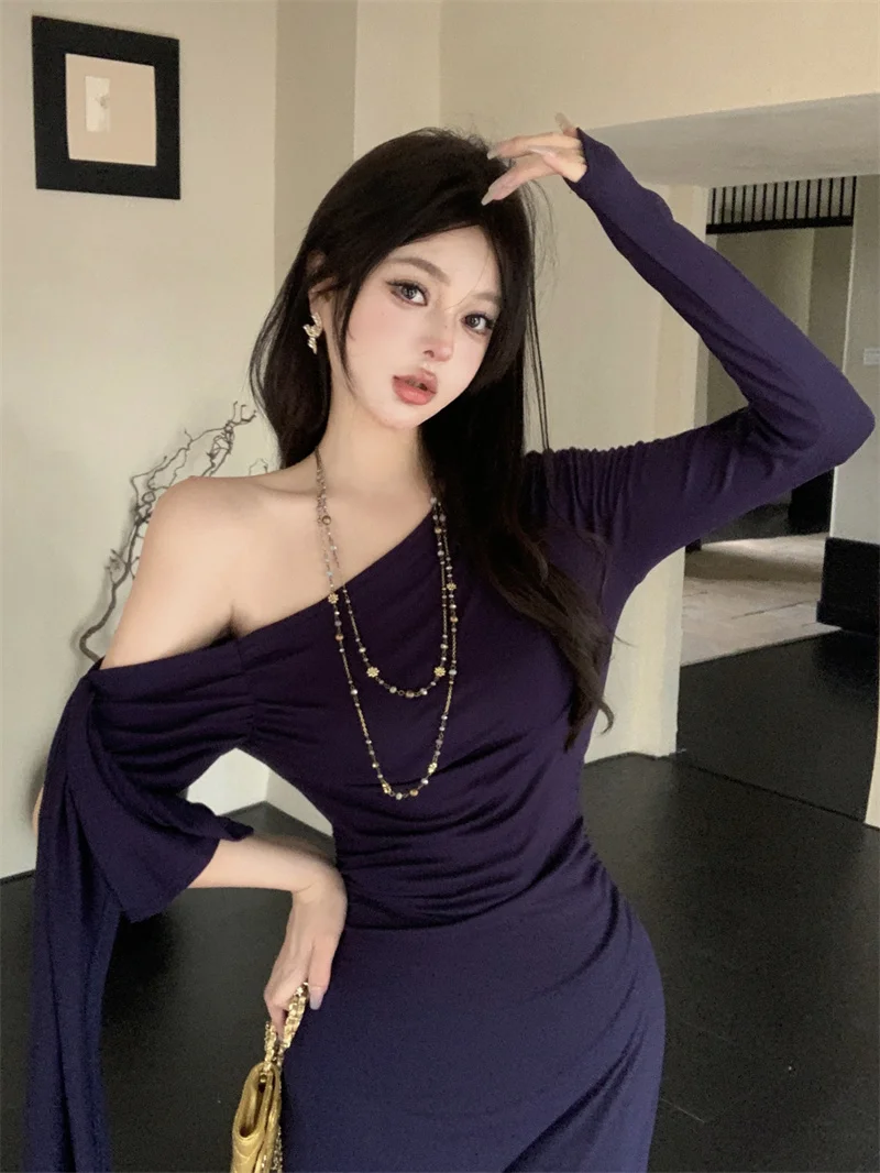 Robes à manches longues femmes robe jeune fille automne tricots smocké lambrissé boutonné col montant H-ligne Grunge Style multicolore