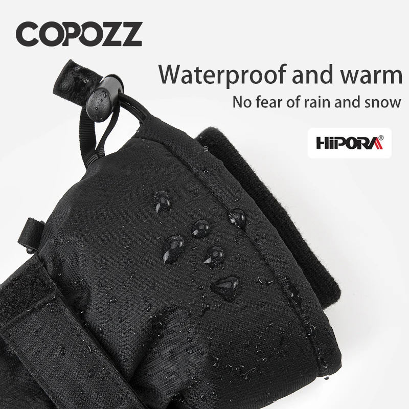 COPOZZ NEW Winter Ski Gloves Men Waterproof Warm Snowmobile Gloves Women Thicken Thermal Snow Gloves With Touchscreen Function