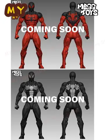 Mess Toys Spiderman Figure Black Suit Neighbor Symbiote MessToys Scarlet Neighbor Action Figure CT Toys Black Red Spider Man Toy