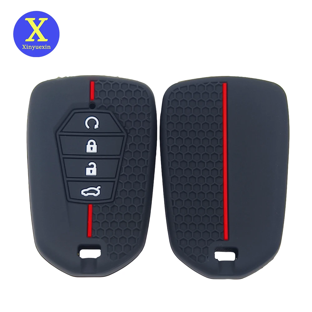 Xinyuexin Silicone Smart Key Cover for Mazda for ISUZU MU-X MUX D-MAX 4 Button Remote Key Case Fob Car Accessories 2 Pcs/lot