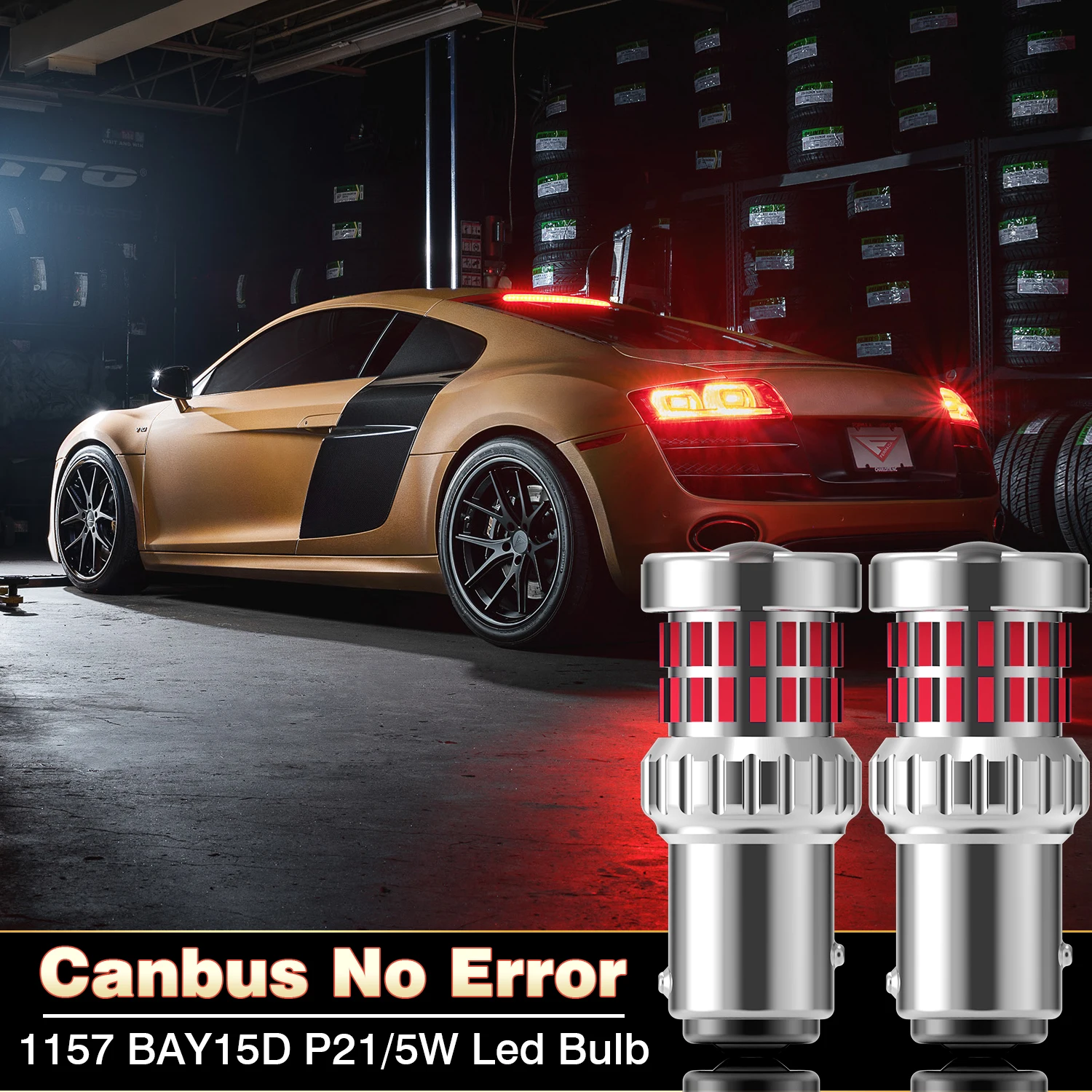 Katur 2pcs 1157 BAY15D P21/5W Led Car Lights 4000Lm High Quality Red Light For Dokker Lodgy Spring Dacia Duster Sandero Logan