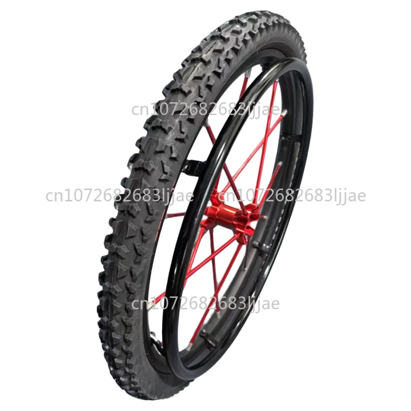 

24 * 1.95 Wheelchair Rear Wheel Parts Off-Road Tire Pneumatic Tire Light Aluminum Alloy Wheel Factory