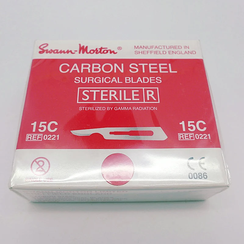 100Pcs Swann morton 15C 11 10 12D Sterile Medical carbon Steel Blades Scalpel Surgical For Oral Dentistry Surgeon