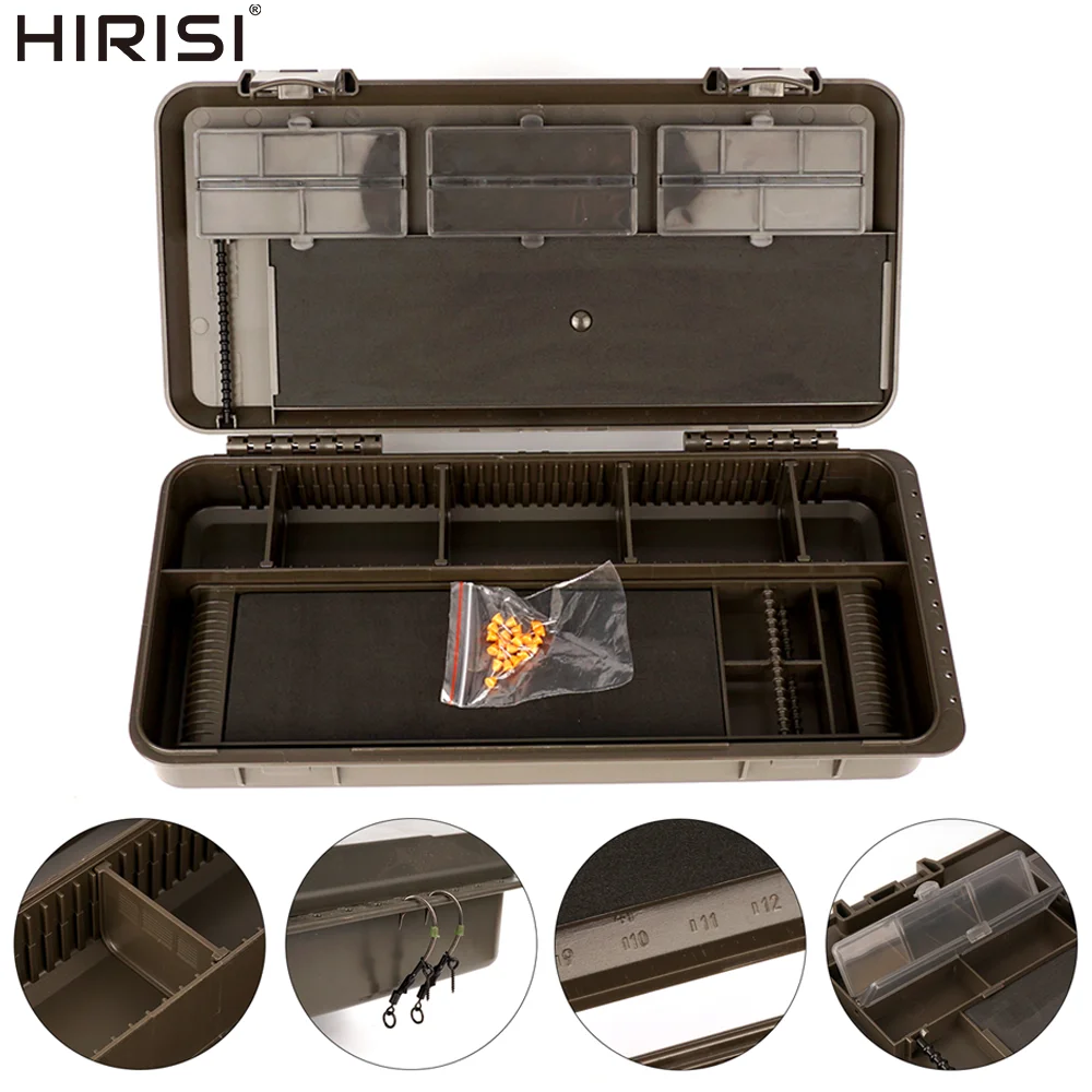 

Портативный рыболовный ящик Hirisi W521 для карповой ловли, многосекционный органайзер для рыболовных принадлежностей и оснастки