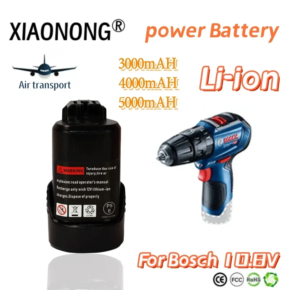 

10.8V Bosch 3.0/4.0/5.0Ah Li-ion Replacement Battery for Bosch BAT411 BAT412 BAT413 BAT414 Cordless Power Tool+Charger