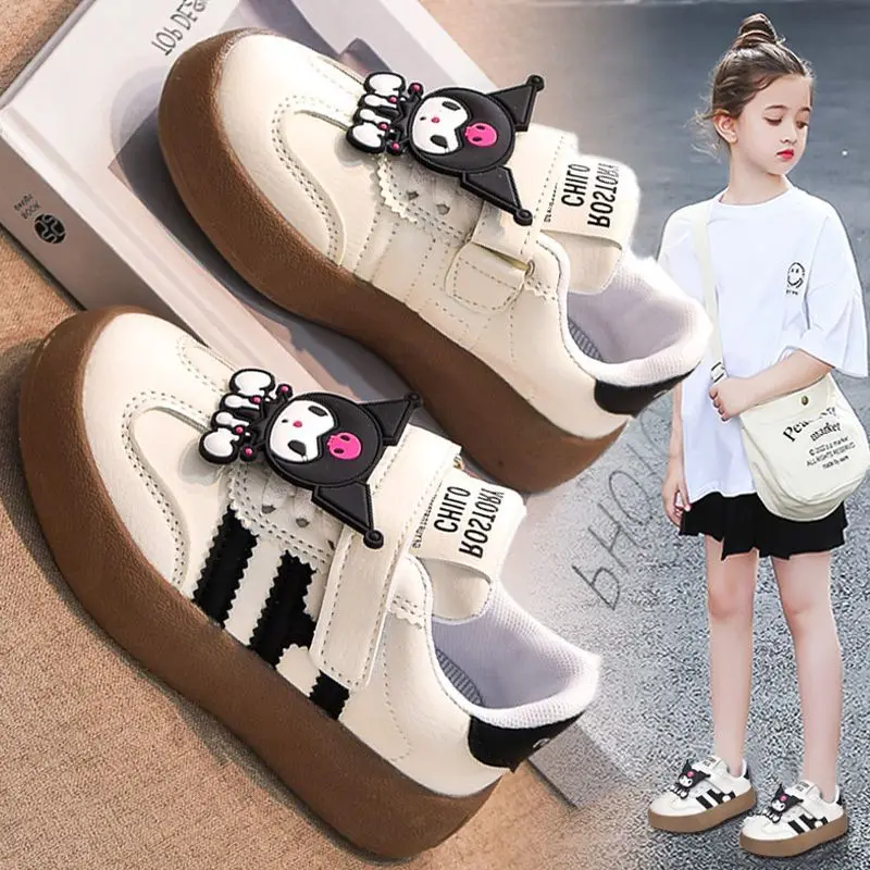 

Sanrio Girls Fashion German Training Shoes Kulomi Children's New Style Sports Shoes Kindergarten Cute White Shoes Four Seasons