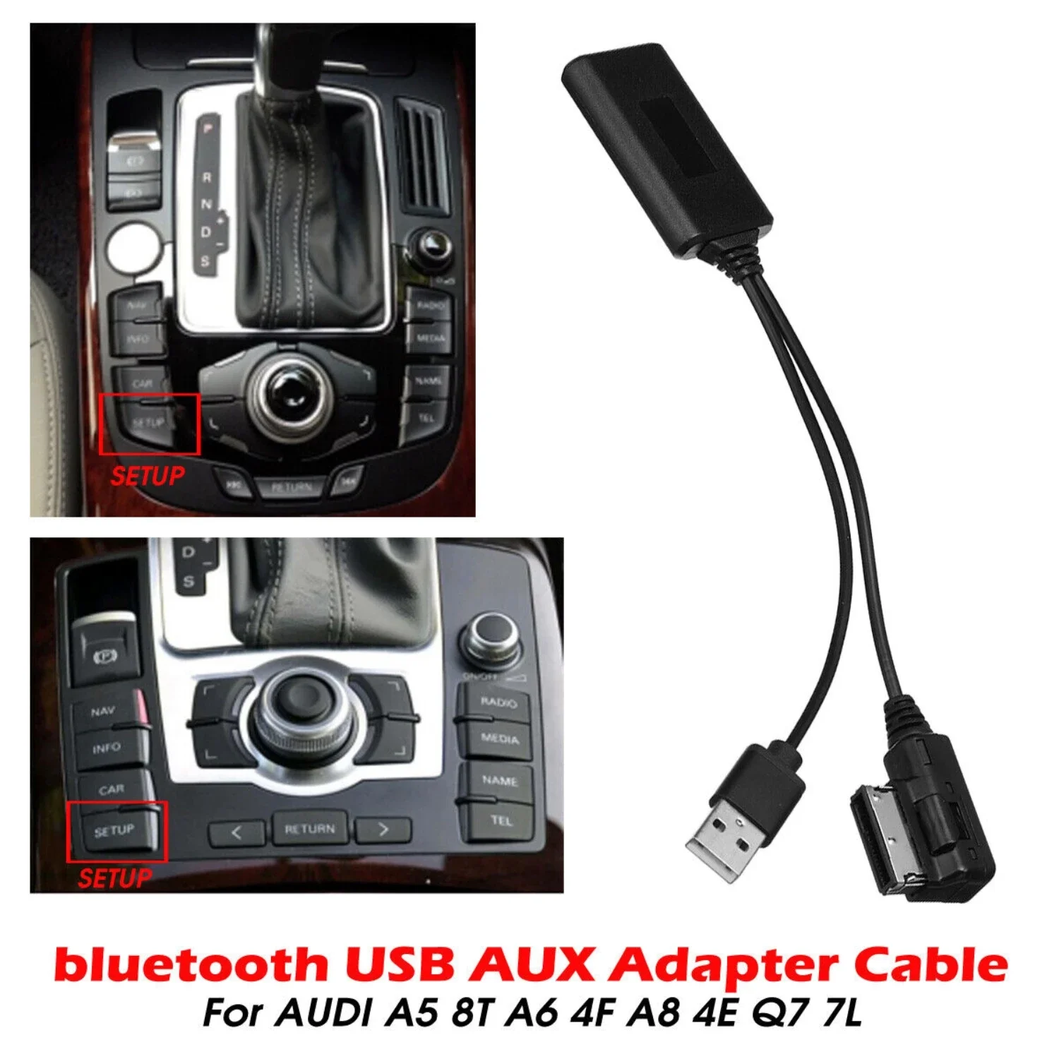 Car Wireless Bluetooth Music Interface AUX Audio Cable Adapter For Audi Q7 A5 A6 A8 all models with MMi 2G High New view 2