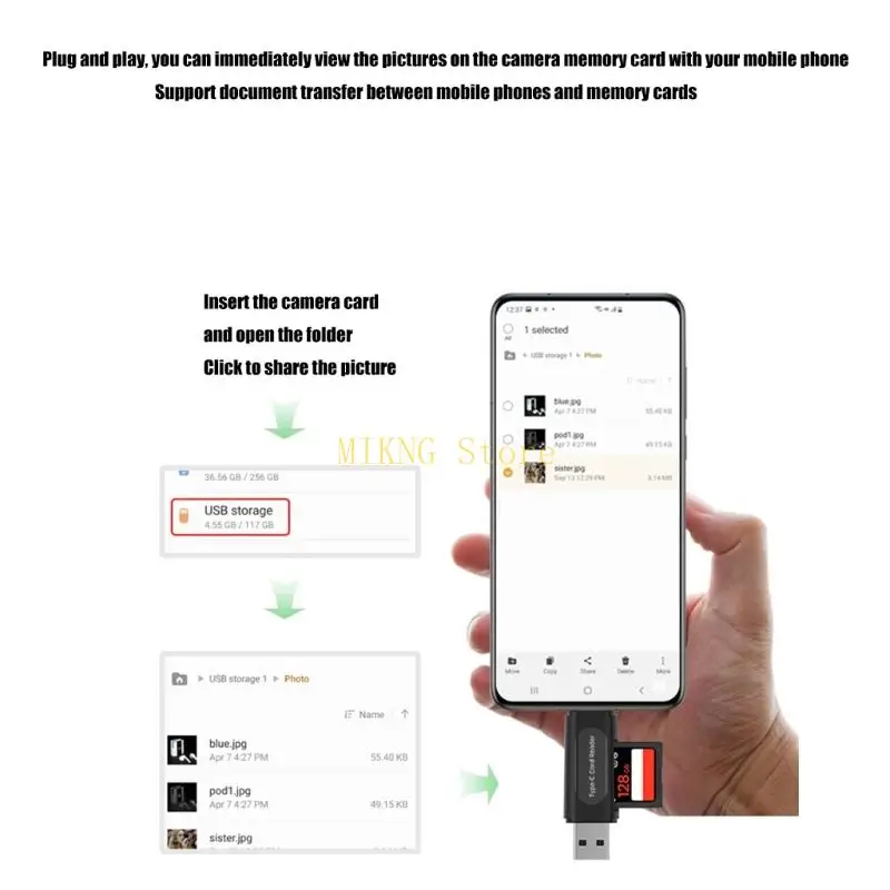 Instants Access SDTF Card Adapters USB2.0 128GB Computer Type C Phone Universal best sale