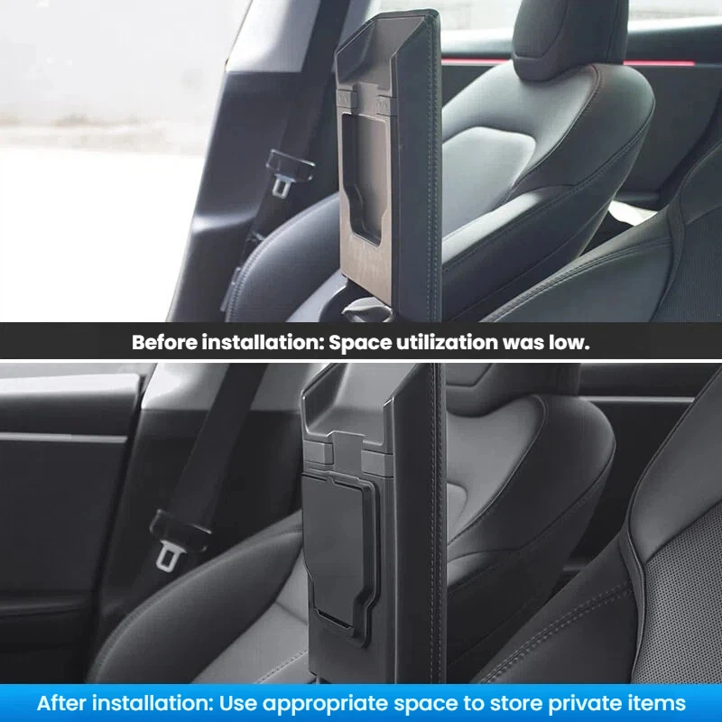 Tesla Model 3/Y/YL 마그네틱 센터 콘솔 팔걸이 보관함 - 개인 정보 보호 숨겨진 정리함 트레이, 비행 방지 마그네틱 커버 썸네일 5