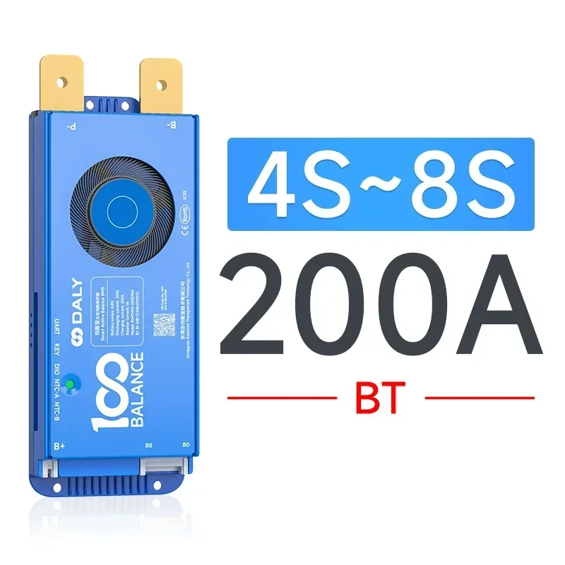 4-8S 8-24s 8-17S 200A BMS Smart Active Balance BT RS485 CAN bms WIFI 4.3 LCD  bmsLifepo4 Li-Ion