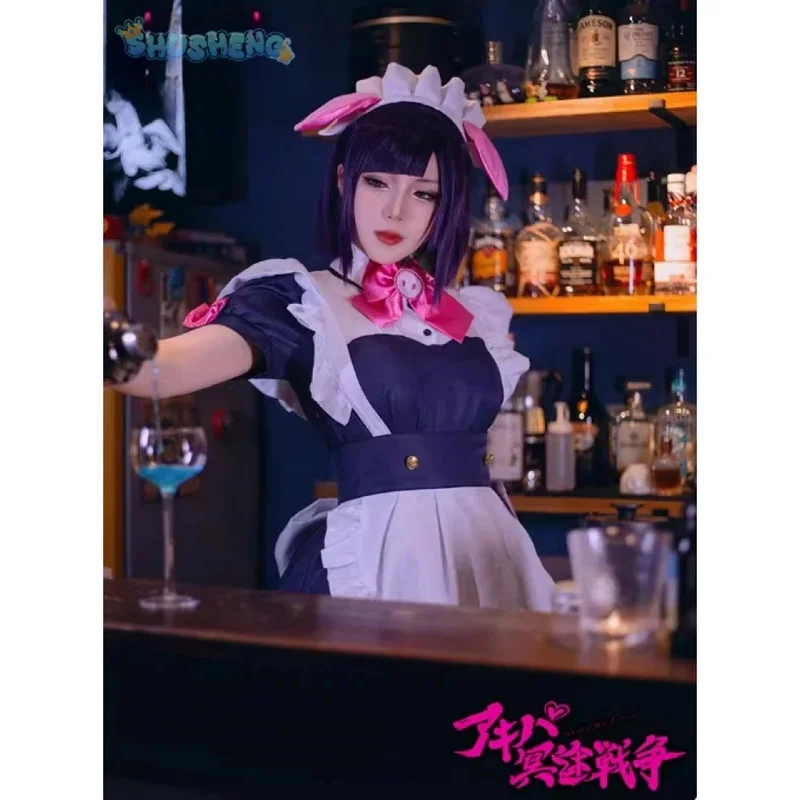 COSda @ Akiba Maid War Wahira Nagomi Mannen Ranko Shiipon Hiiragi Yume Cosplay Manis dan Seksi Pembantu Hiasan Kepala Aksesoris Haween