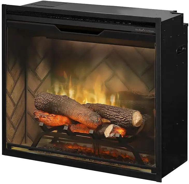 Revillusion®Caja de fuego eléctrica integrada de 24 "(modelo: Rbf24Dlx), 5118 Btu, 120 Voltios, 1500 vatios, negro