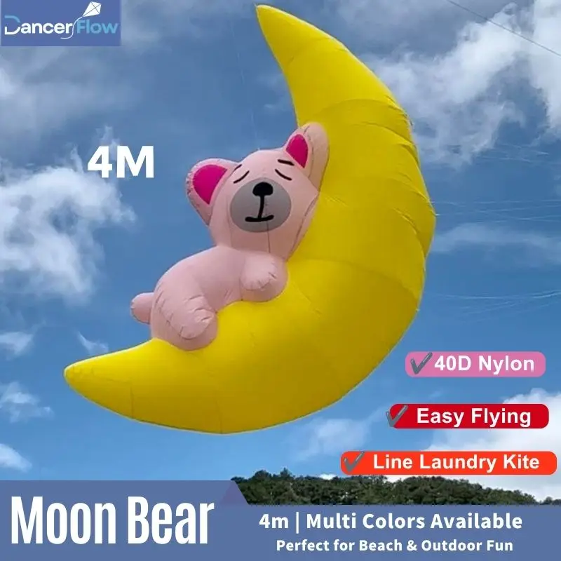 

Moon Bear Kite 4m Soft Kite Line Laundry Kite for Adults Festival Show Kite