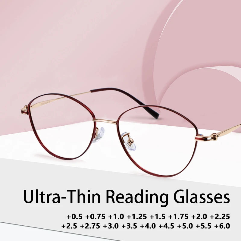 Ultra-Thin Reading Glasses Anti Eyestrain,Computer Readers,TV Glasses for Women Presbyopic Glasses,