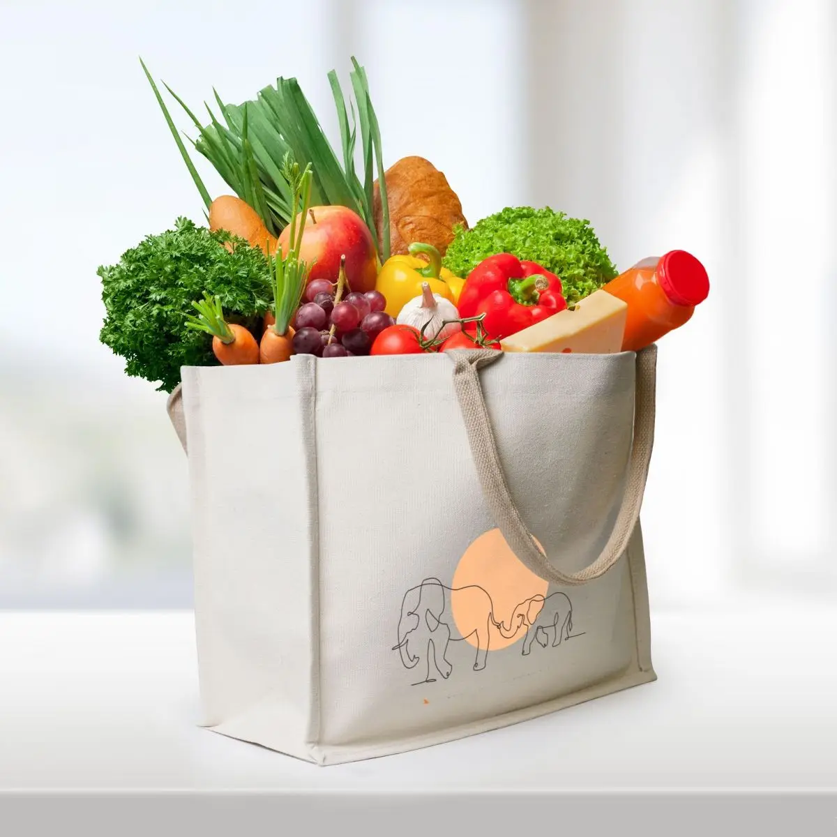 Elephants belong in the wild Tote Bag Women's tote bag Canvas shoulder bag Large bags for women