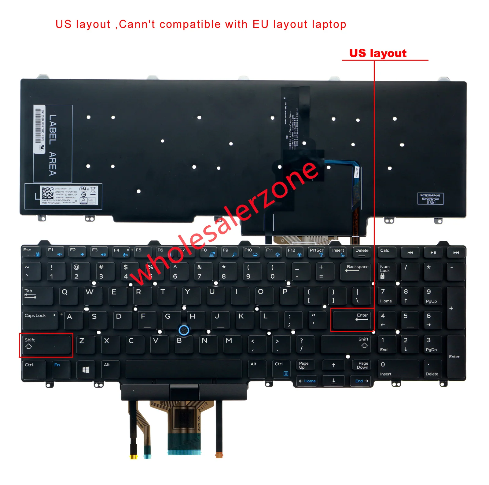 Nuevo teclado retroiluminado para Dell Latitude E5550 E5570 E5580 E5590 E5591 P37F P48F,Latitude 5580 5590 5591 P60F portátil diseño de EE. UU.