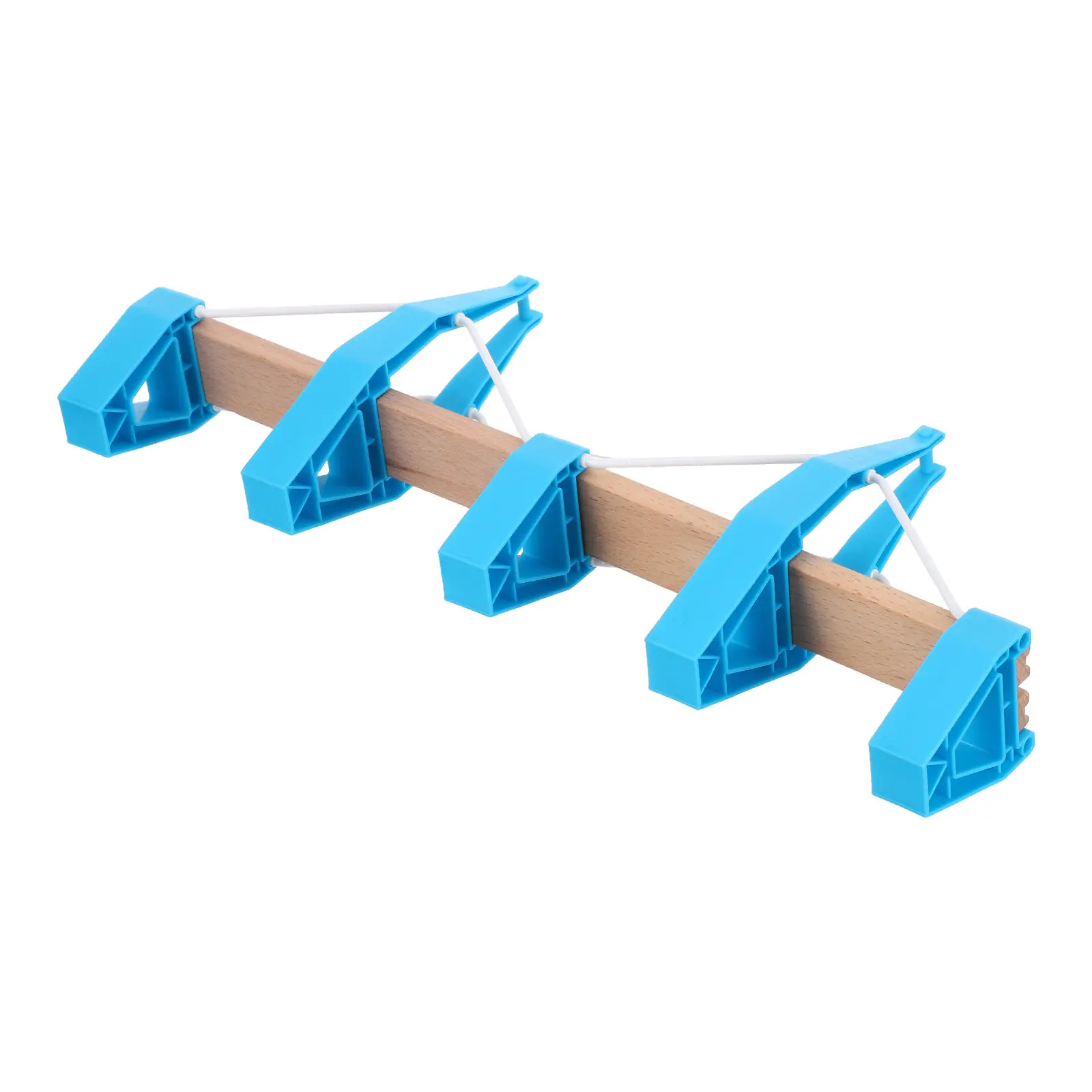 

Деревянный мост для железной дороги с двойной подвеской, синие пластиковые опорные башни, аксессуары для детских железнодорожных наборов