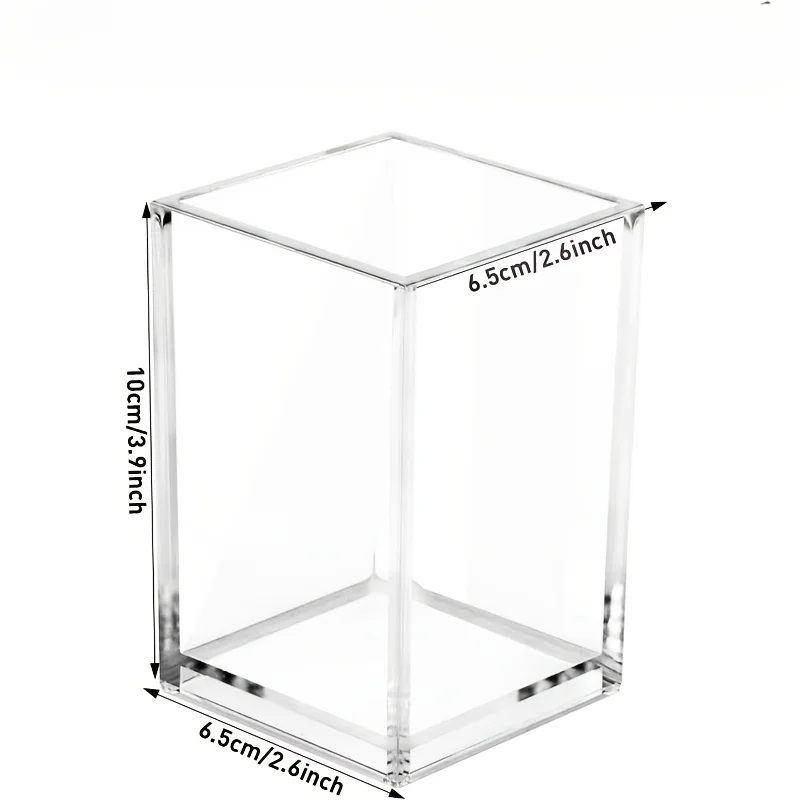 12pcs Clear Acrylic Makeup Brush Storage Holders Organizer Office School Transparent Pen Pencil Cups&Dressing Table Brush Holder