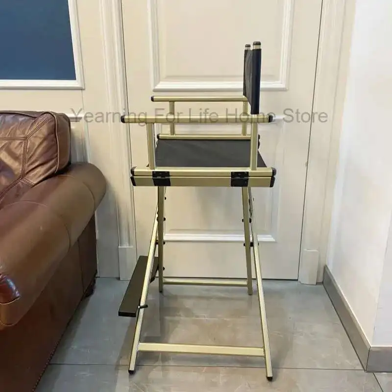 كرسي مدير فنان مكياج بإطار من الألومنيوم عالي، أثاث خارجي قابل للطي، كرسي مكياج خفيف الوزن ومحمول قابل للطي