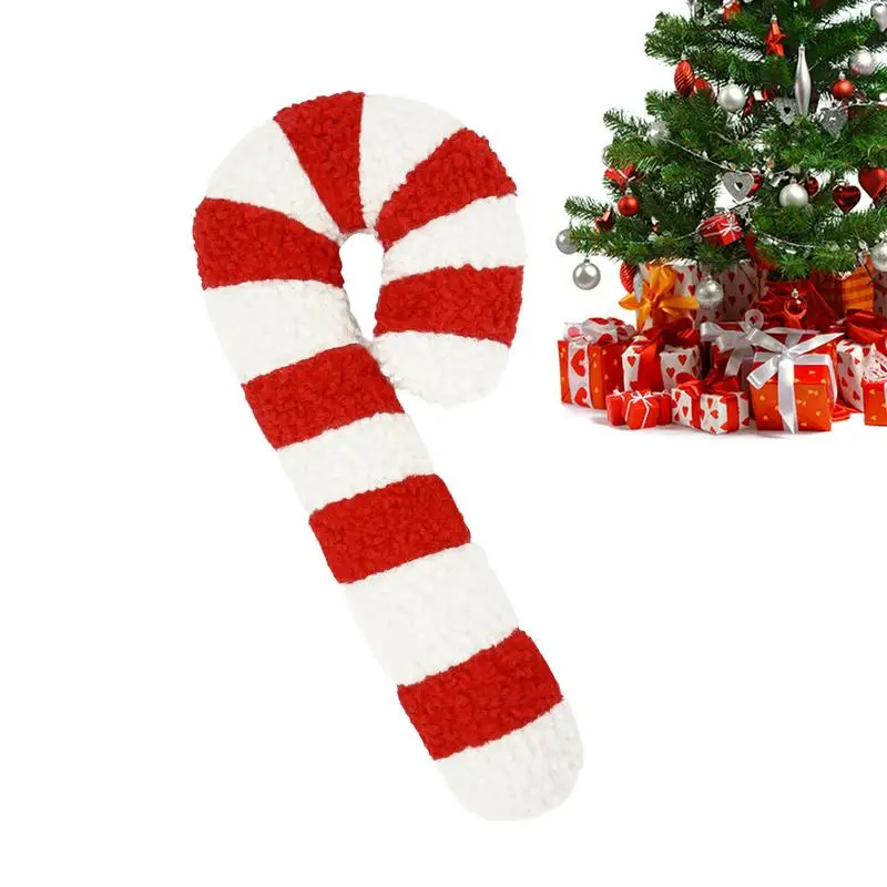 Christmas Pillows Decorative Candy Cane Pillows Soft Throw Pillows Colorful Flexible Pillows for Sofa Bed Couch Home Decor