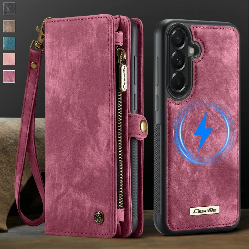 2 in 1 Detachable Leather Wallet Phone Case for Samsung Galaxy A57 A37 A17 A56 A36 A16 A55 A15 A54 A14 A53 Note 20 Cards Cover