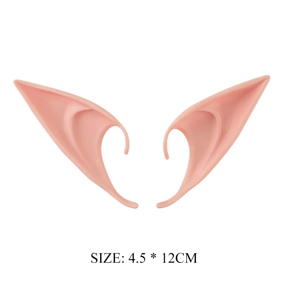 Halloween Cosplay Latex Fairy Angel Elf Ears Masquerade Party Costumes Halloween Party Decoration Supplies Photo Props Kids Gift