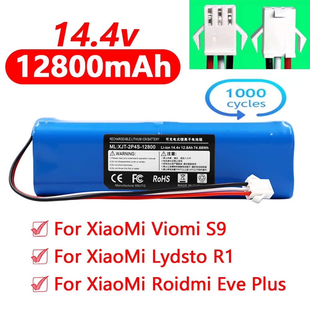 14.4V 12800mah per accessori XiaoMi Lydsto R1 batteria al litio il pacco batteria ricaricabile è adatto per la riparazione e la sostituzione