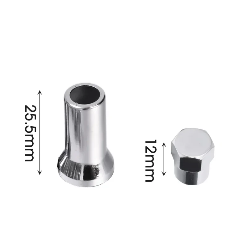 TR414AC Chrome Car Truck Tire Wheel Tyre Valve Stem Hex Caps with Sleeve Covers Left Right Front Rear Autos Accesorios