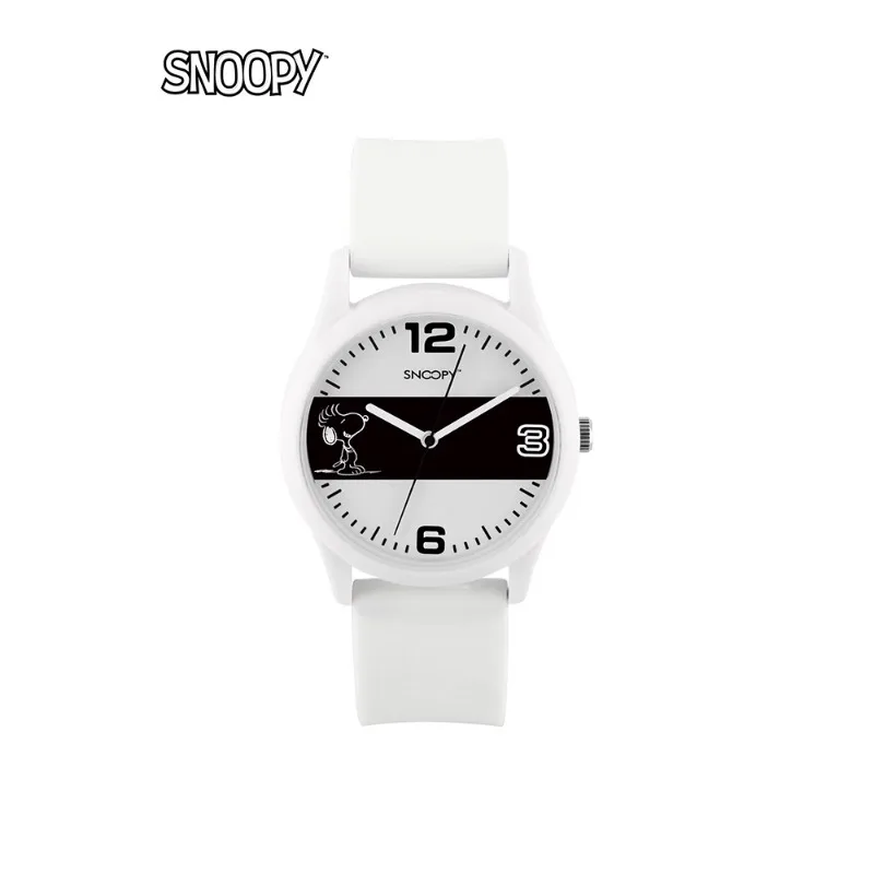 Original Snoopy Student Casual Grande Mostrador Versátil Relógio Pulseira de Silicone