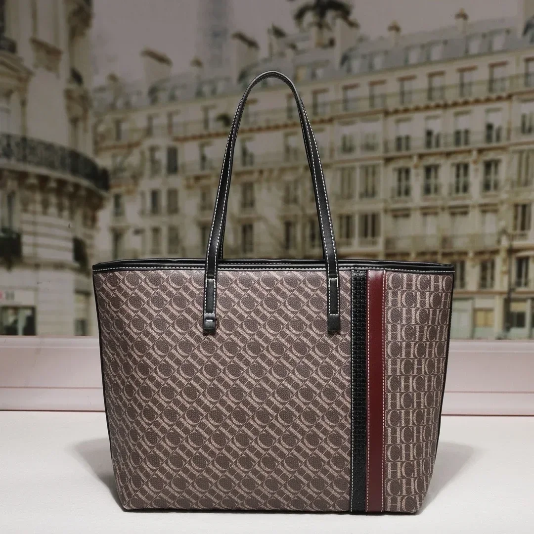 

Кожаная большая сумка в классическом стиле 2025 года для женщин, вариант переноски через плечо, элегантный и вместительный бренд класса люкс