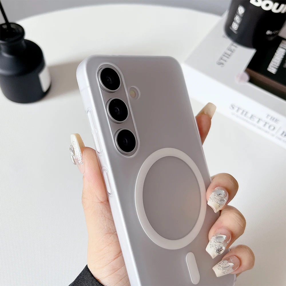 Luxuriöse Matte Transparente Handyhülle für Magsafe für Samsung S25 Ultra S26 Ultra S24 Plus S23 A56 A57 A36 A37 Magnetische Hartschale – Detail 3