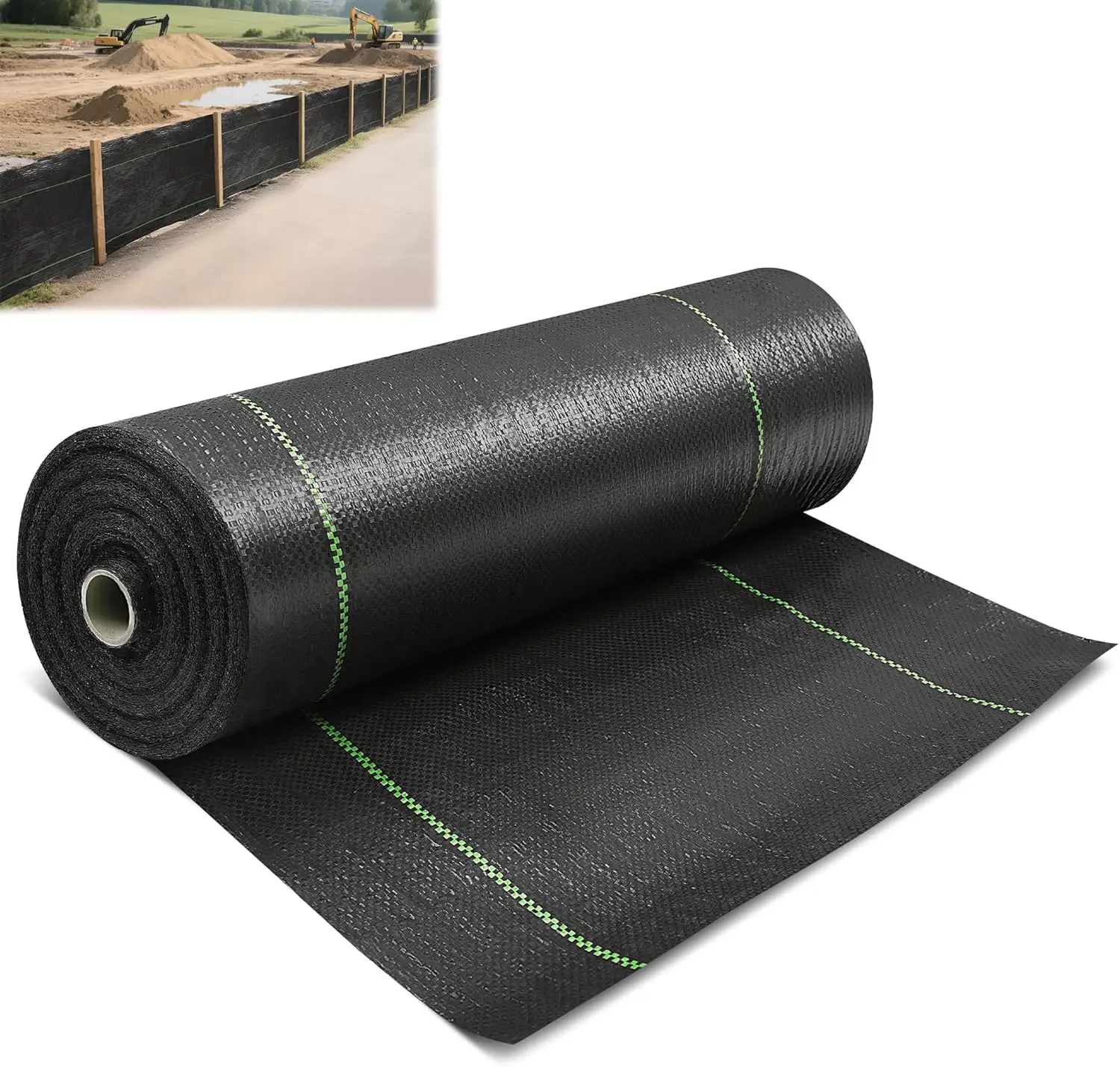 

Ткань контроля эрозии 500 x 3 фута, устойчивая к ультрафиолетовому излучению для строительных и сельскохозяйственных ограждений