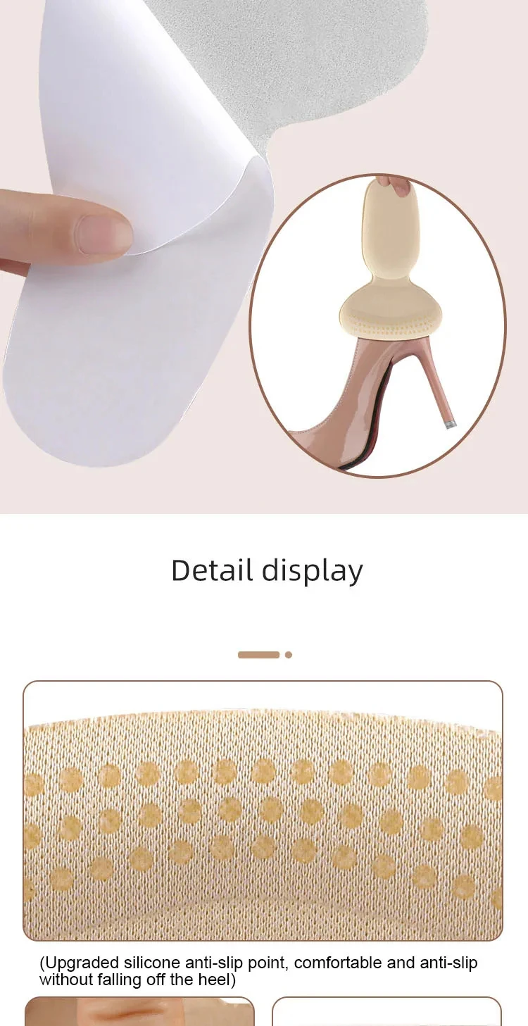 Rutschfeste Fersenaufkleber, Fersenschutz, Schuhe mit hohen Absätzen, Anti-Verschleiß-Einlegesohlen, Schuhversteller, halbe Einlegesohle für Damen, 2 Stück/6 Stück – Detail 6