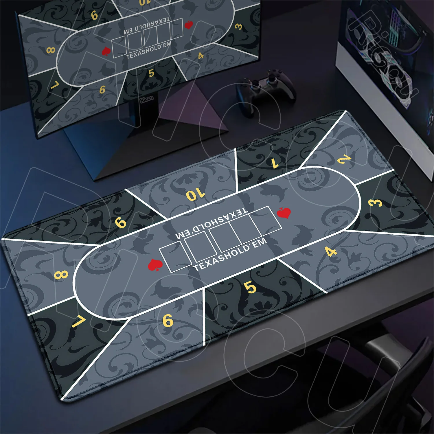

Multiple Size Poker Layout Rubber Antislip Base Carpet XXL Large Texas Holdem Desk Mat Craps And Roulette Office Gaming Mousepad