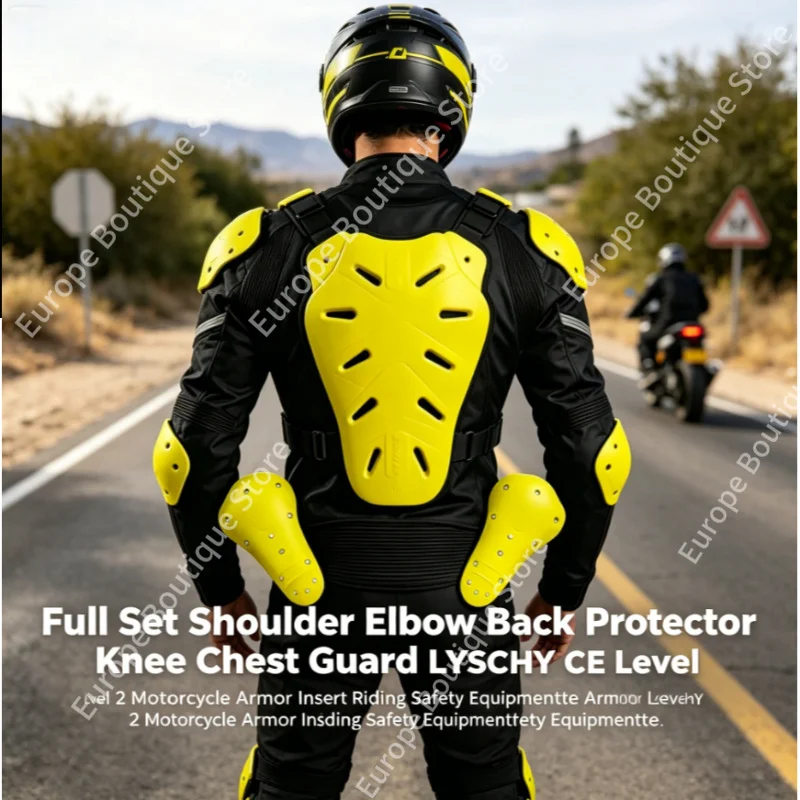 

2026 Full Set Shoulder Elbow Back Protector Knee Chest Guard LYSCHY CE Level 2 Motorcycle Armor Insert Riding Safety Equipment