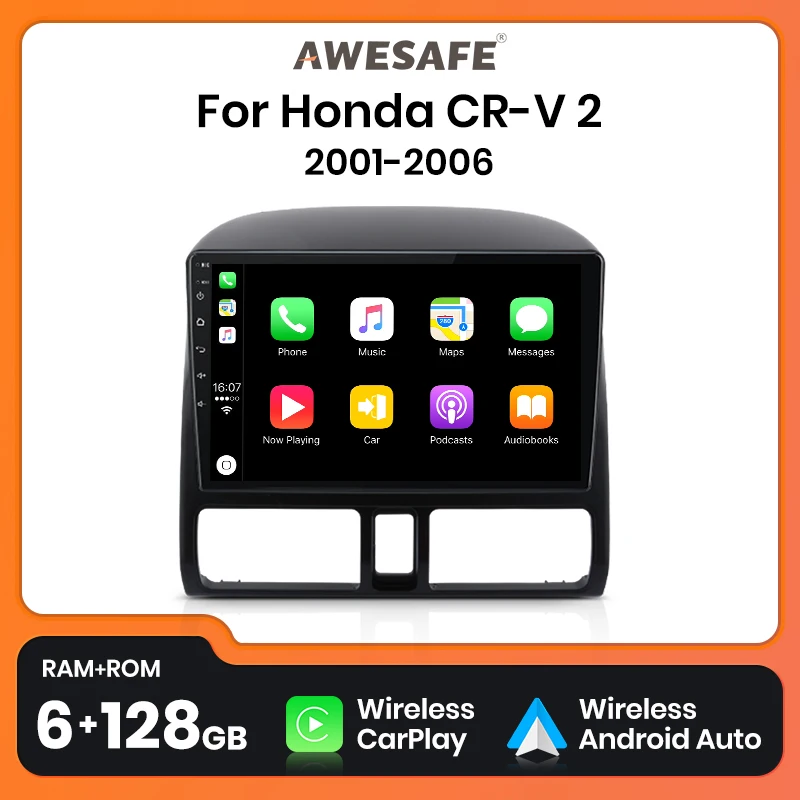 AWESAFE PX9 Plus Car Radio For Honda CRV CR-V 2 2001 - 2006wireless CarPlay Android Auto No 2 din 2din DVD