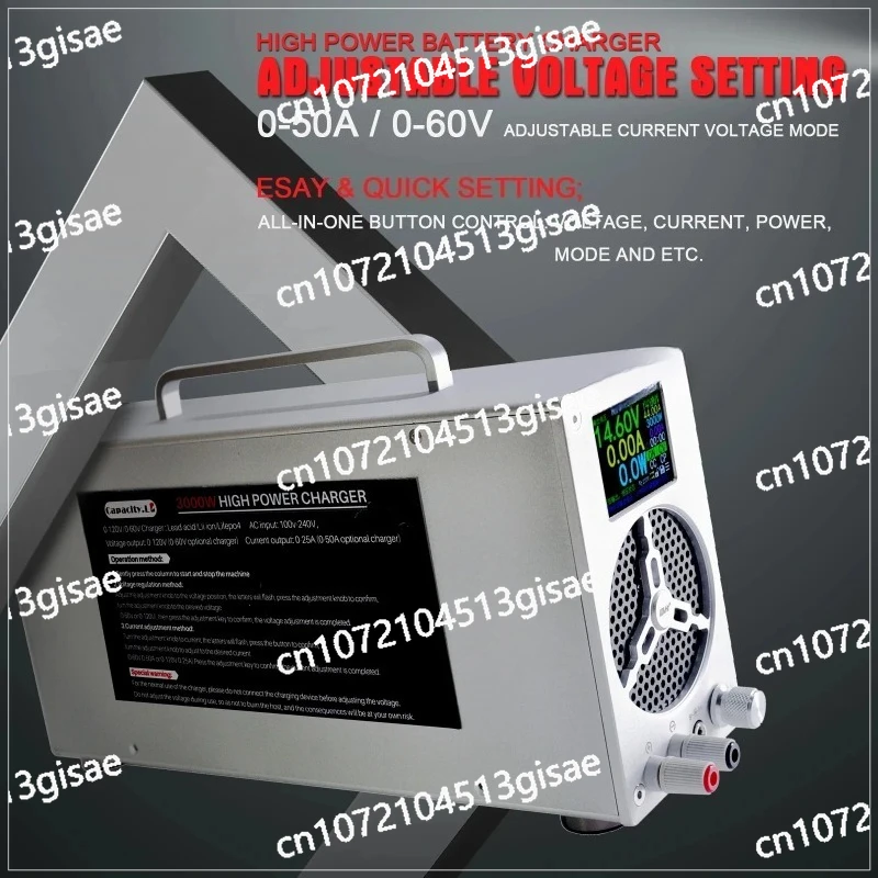 Adjustable  Charger 0-60V 0-50A Power  3000W 0-120V 0-25A   Supply 12V 24V 36V 48V 60V 72V 84V Battery Charger Lifepo4
