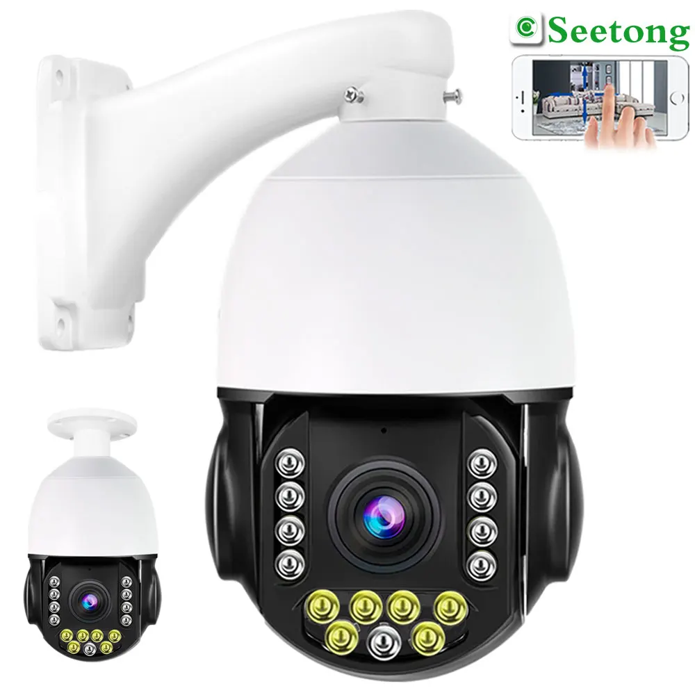 

UHD Sony415 4K 8MP 30X Auto Zoom Security IP Camera POE 5MP 360° PTZ Dome Two Way Audio AI Humanoid Tracking Color Night Vision