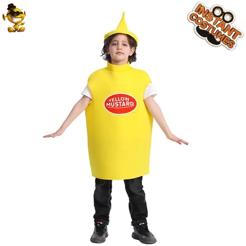 

Children's Halloween Costume Prank Ketchup Mustard Role Play Outfit Party Funny Prank Ketchup Character Costume NuSun Brand