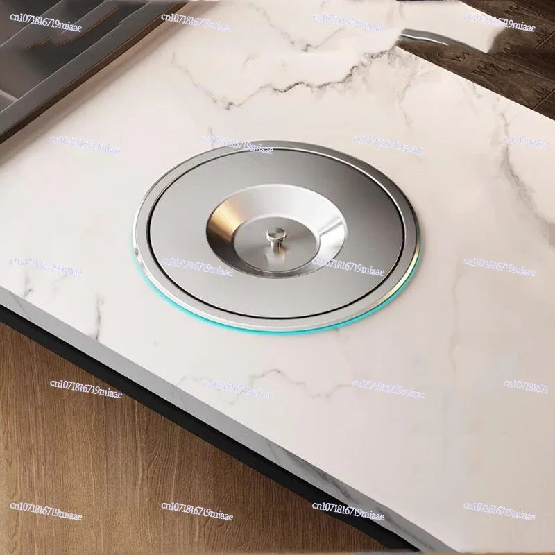 

8L Kitchen Countertop Built-in Stainless Steel Trash Can Embedded Trash Can Environmental Protection Hidden Embedded Trash Can